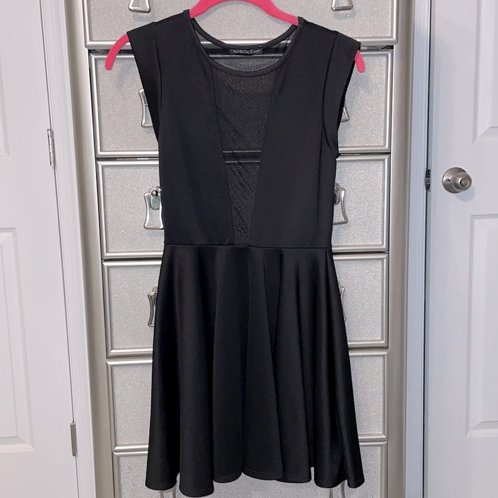 Women’s sheer panel Skater Dress